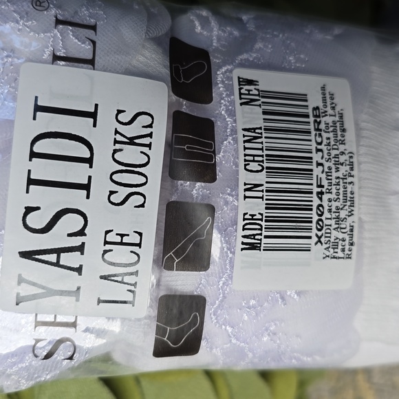 Lace Ruffle Frilly Socks for Women, Lace Ankle Socks with Double Layer Lace - - Picture 8 of 8